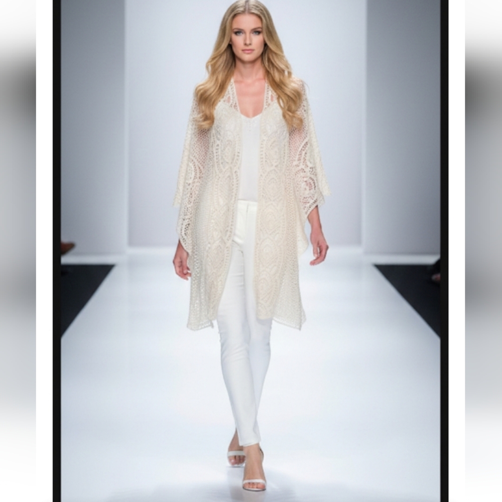 Moda Cream Open-Knit Cardigan
